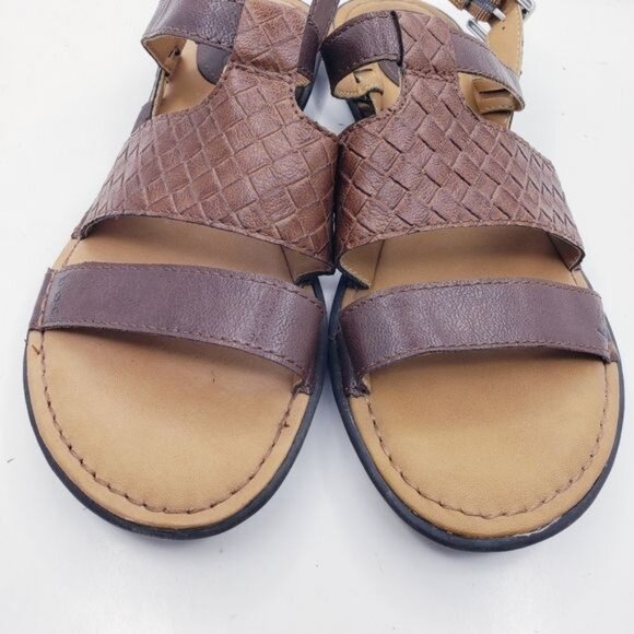 Boc Agda Brown Faux Leather Slingback Strappy Sandals Flats Women's Size 8 - Picture 6 of 13